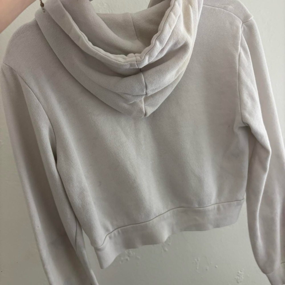 Brandy Melville White Zip-Up Hoodie - Picture 2 of 3